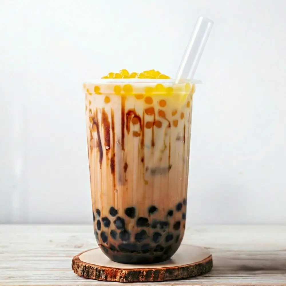 Bubble Tea Taza Dorada